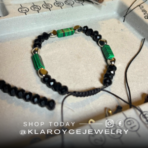 Malachite Money Bead Bracelet