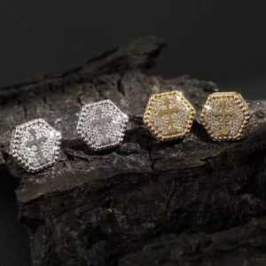 Redemption Hexagon Cross Earrings
